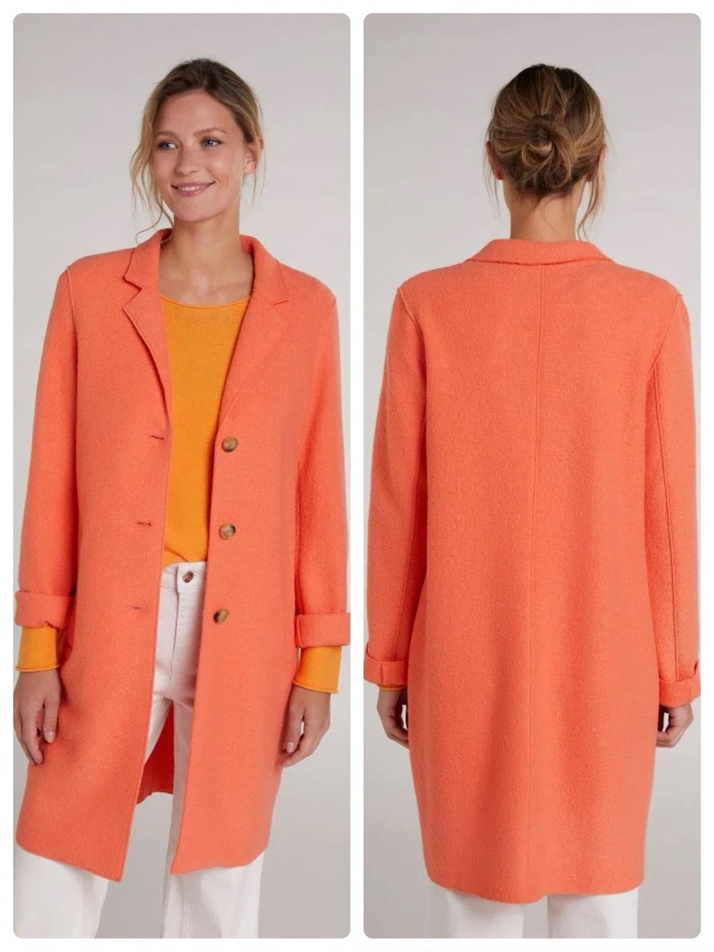 OUI Apricot Boiled Wool Coat